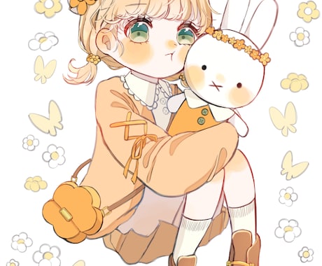 抜け感のあるタッチでイラスト描きます 儚い。透明感。ふわふわ。きゅんとする1枚を。 イメージ1