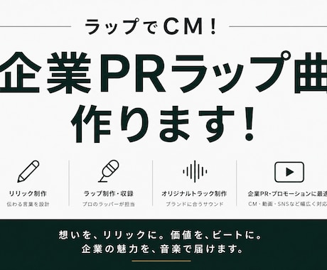 ラップでCM！企業PRラップ書きます 会社・商品・サービスをラップでPRしませんか？！ イメージ1