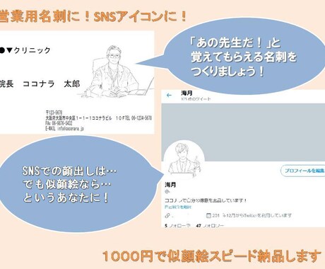 商用OK！最短１日納品可！線画の似顔絵、描きます 急ぎのイラストが欲しい方！挿絵、名刺、アイコンにどうぞ。 イメージ2