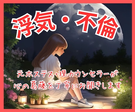 不倫・浮気・W不倫の悩み相談｜男女の心理読みます 元ホステスが男女の目線で複雑恋愛の悩みを優しく紐解きます イメージ1