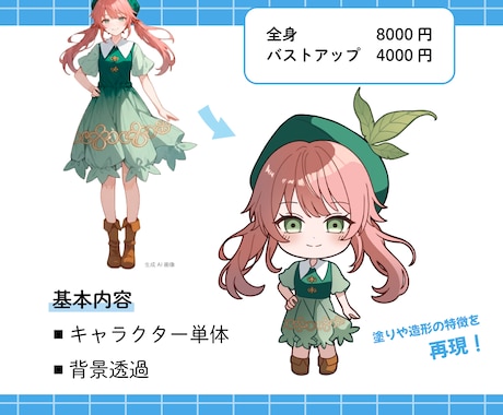 元絵の雰囲気そのままにデフォルイラスト描きます グッズやスタンプなどに利用できるミニキャライラストです イメージ2