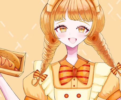 キラキラしたかわいい女の子のイラストを描きます