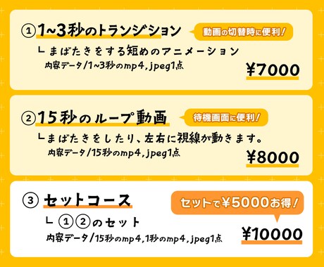 目がパチパチ動く！待機画面アニメ制作します 待機画面や動画の切替に便利なトランジション制作サービスです！ イメージ2