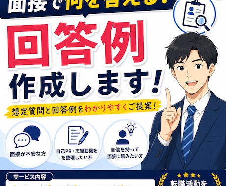 面接で使える回答例を作成します 想定質問と回答例をわかりやすくご提案 イメージ1
