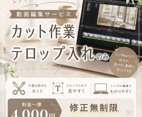 動画のカット作業、テロップ入れします 修正無制限！一律料金で用途は問いません イメージ1