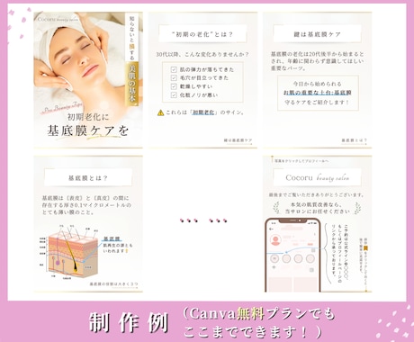 Canva編集リンク納品¨̮͚フィード型作成します インスタフィード投稿用の表紙、内容ページ、サンクスページ3点 イメージ2