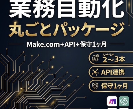 業務フロー全体を自動化します AIとMake.comで業務の自動化を実現します イメージ1