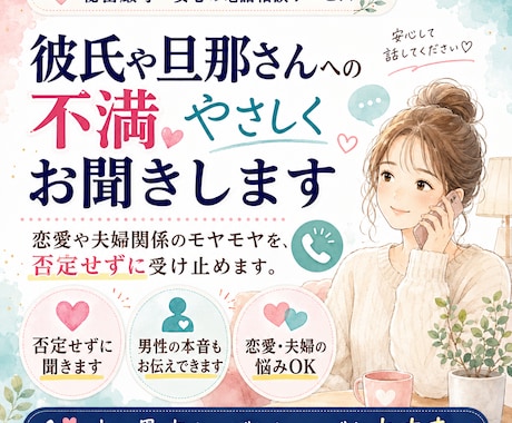 ココナラで1番話しやすい人を心がけてます 「こんなこと言ったら嫌われるかな…」全部吐き出してください。 イメージ1