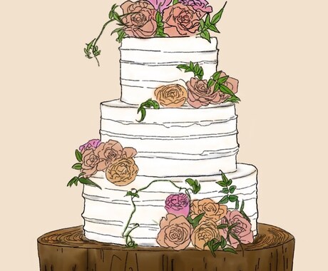結婚式・お誕生日のケーキ描きます 記念日ケーキをイラストで思い出に残そう イメージ2