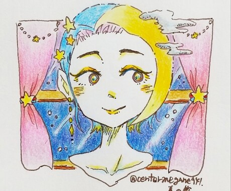 SNS等の人物アイコン描きます 色鉛筆･アクリル絵具を用いて優しいテイストのイラストを制作☆ イメージ1