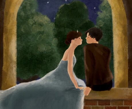 絵本のようなウェディングイラストを描きます まるで絵本の世界の中の結婚式❤︎ イメージ2