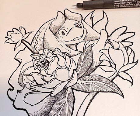 手描きの温もりあるSNSアイコンを制作します アナログ画材で描く世界に一つのアイコン制作します！ イメージ2