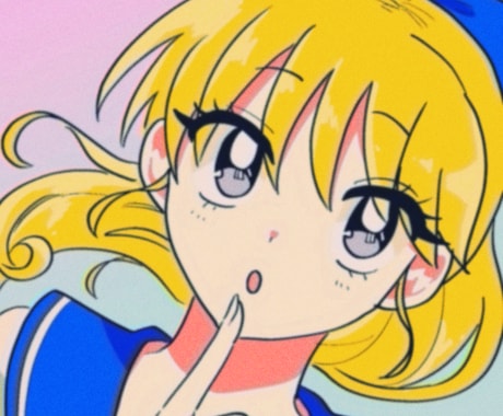 レトロで可愛い女の子アイコン描きます レトロな雰囲気の可愛い女の子のアイコンをお描きします！ イメージ2