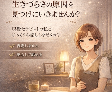 あなたの生きづらさの原因を見つけにいきます お話の深掘りで、あなたが軽やかに生きられる思考のヒントを発掘 イメージ1