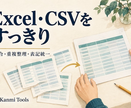 Excel・CSVの結合や重複整理をします イメージ1