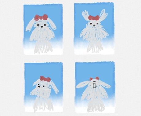 ワンちゃんの証明写真風手描きイラスト描きます やわらかで個性的な手描きイラスト！ イメージ2