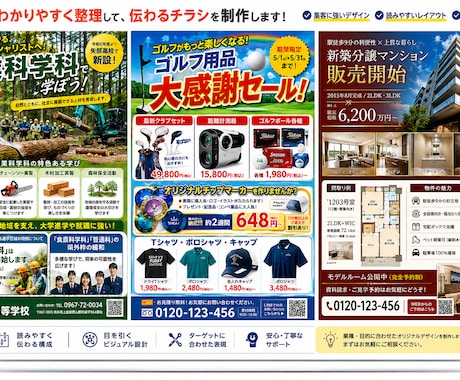 プロがチラシを最安価格でご提供します あらゆるジャンルにご対応可能です イメージ2