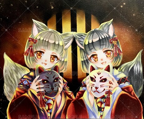 コピックでオリジナルイラストをお描きします 特別な一枚、丁寧に制作いたします イメージ1
