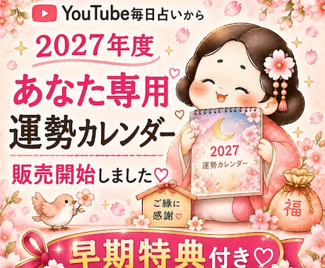 2027年度あなた専用運勢カレンダー販売開始します イメージ1