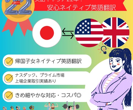 フィットネス専門！実務＆ネイティブ英語の翻訳します 「正確に伝わる」訳文で業務推進をスムーズに。ビジネス英語プロ イメージ1