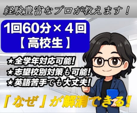高校生向けにオンラインで英語の家庭教師をします 「理解」を重視した高品質な授業を受けたい方へ（高校生） イメージ1