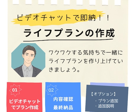 ビデオチャットでその場でライフプラン作成します 事前準備、日程調整後、ビデオチャット→即納品 イメージ1