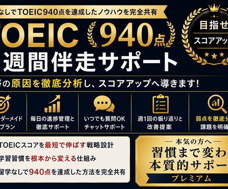 TOEIC弱点分析で最短攻略します あなた専用の弱点分析で最短ルートを設計 イメージ1