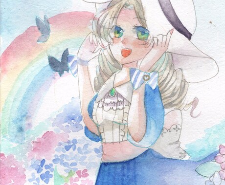 イラスト制作行います 透明水彩で可愛い女の子など描きます イメージ2