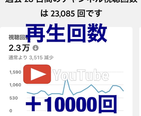 YouTubeの再生回数ふやします 1000回から可能です。収益化の近道に役にたちます！ イメージ1