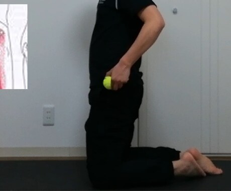 セラバンドで行える膝痛予防トレーニング教えます テニスボール１個で行える股関節を柔らかくする動画もプレゼント イメージ2