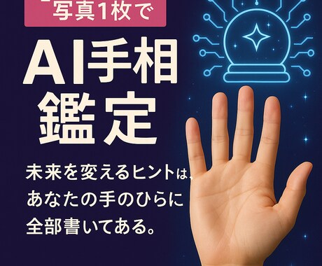 今話題のAI手相鑑定いたします 未来を変えるヒントは、あなたの手のひらに全部書いてある イメージ1