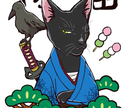 猫×和オリジナルイラスト制作します Japanese-style cat artwork. イメージ2
