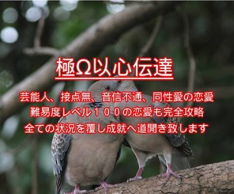 光が見えない今日を＜光り輝く明日＞に反転させます ＜極Ω以心伝達＞で攻略ＬＶ１００の恋愛もコンプリート(^^) イメージ1