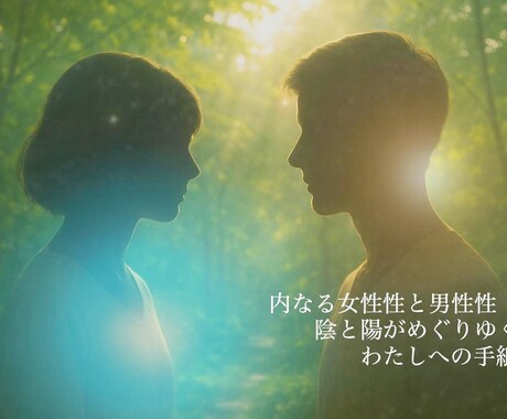 内なる女性性と男性性が巡りゆく手紙をお届けます 「陰と陽」ふたつの声が、わたしの中で巡りはじめる。 イメージ1