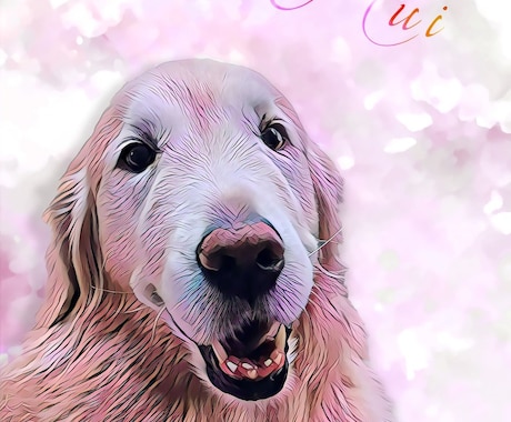 ペットの写真を似顔絵にします A4印刷込み☆写真からイラスト作品にして郵送します♫ イメージ2