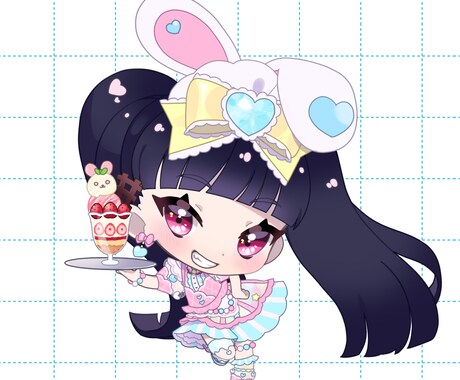 かわいいデフォルメ・ミニキャラのイラスト描きます グッズ、アイコン等自由に使える可愛いイラストです イメージ1