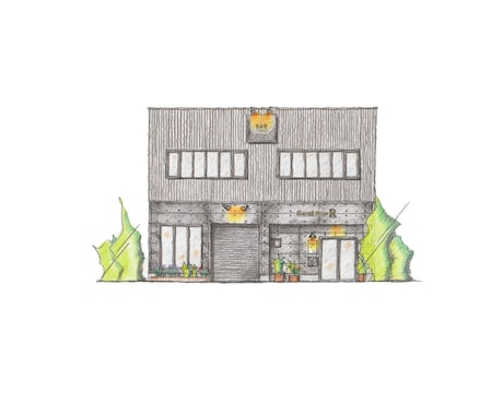 手描きで住宅・店舗などの外観図を描き起こします イメージ1