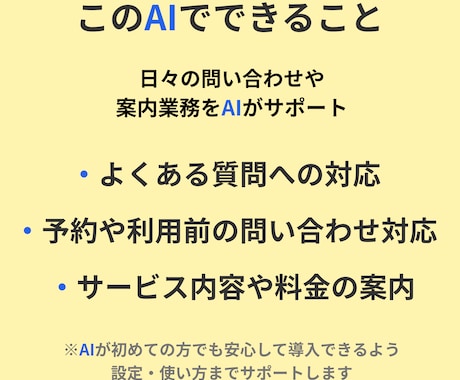 問い合わせ対応を自動化するチャットボット作成します AIが苦手でも問い合わせ対応を減らしたい方へ イメージ2