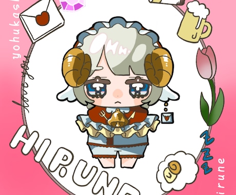 正方形シール風イラスト描きます ミニキャラと装飾を描きます。グッズ化OK！ イメージ1