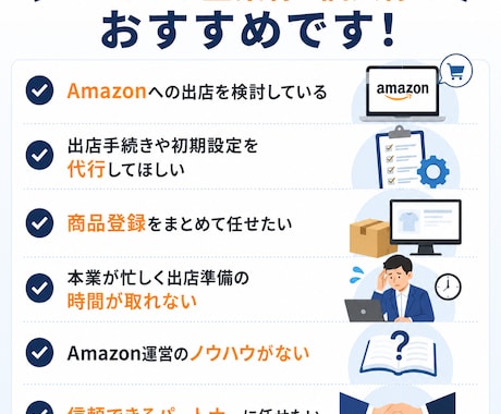 Amazonの開設/出品サポートます Amazon seller central/アカウント イメージ2