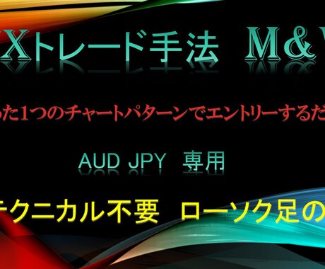 FXトレード手法M&Wを公開します たった一つのチャートパターンでエントリーするだけ！ イメージ1