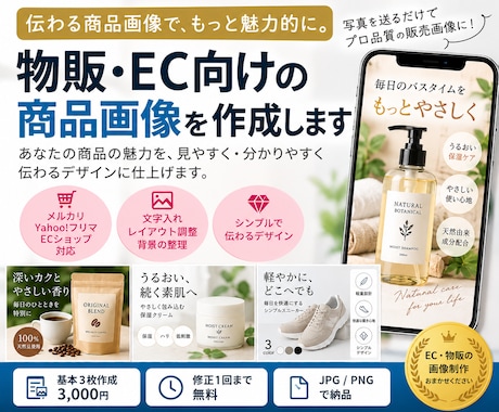 物販・EC向けの商品画像を作成します イメージ1