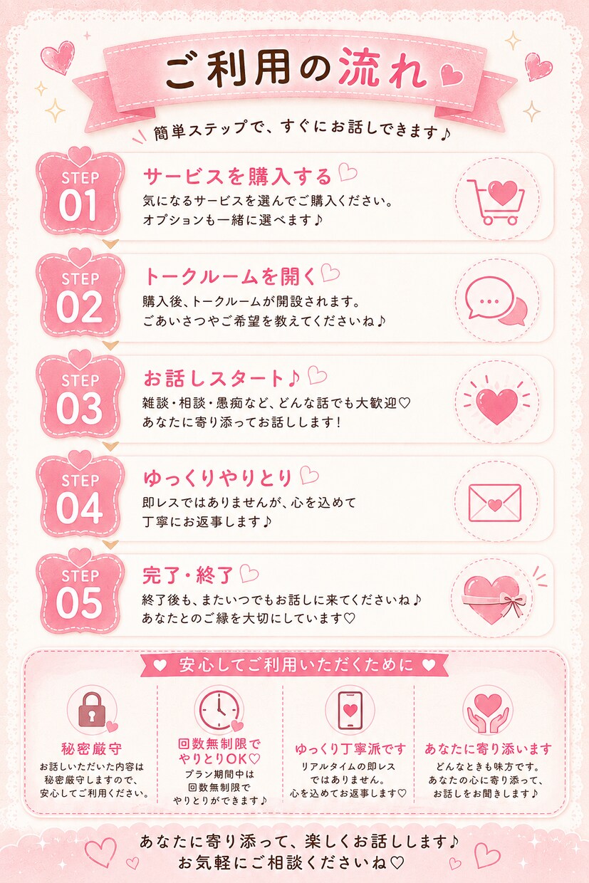 あなたの女友達になります 雑談・恋愛相談・愚痴OK！友達感覚でお話しします♪ イメージ3