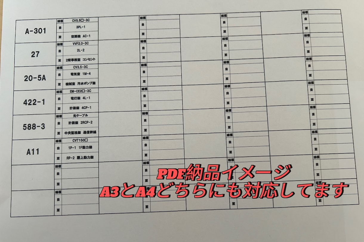 PDF納品も対応！電気＆計装工事の線名札作成します 面倒な線名札作成をスムーズにお手伝い！ イメージ3