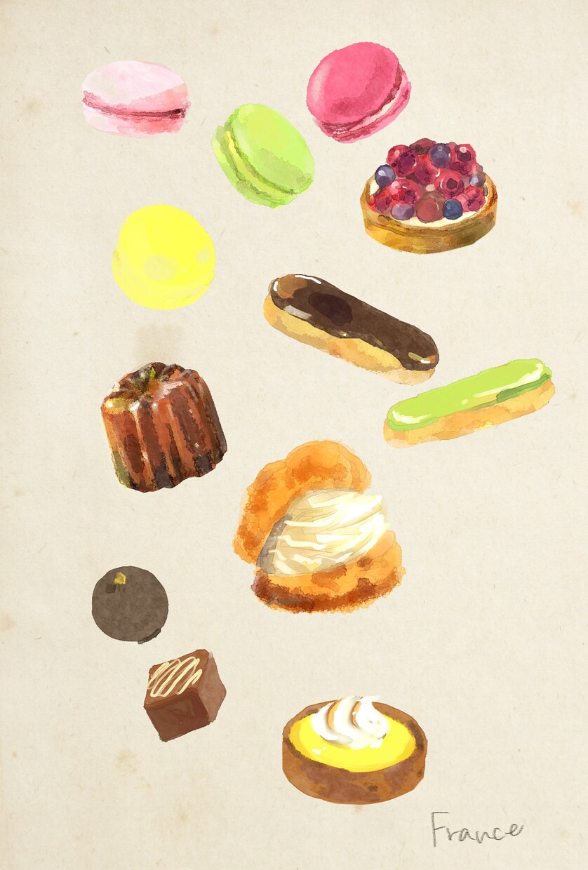 メニューやブログにおいしいスイーツ描きます 水彩のおいしいイラストでお客様のイメージアップ♪ イメージ3
