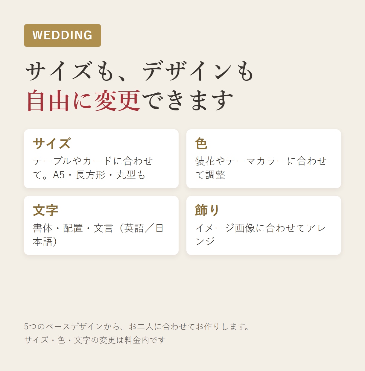 結婚式のメニュー表・席札・サンクスタグ作ります ウェディング小物をサイズ・デザイン自由に。PDF納品 イメージ2