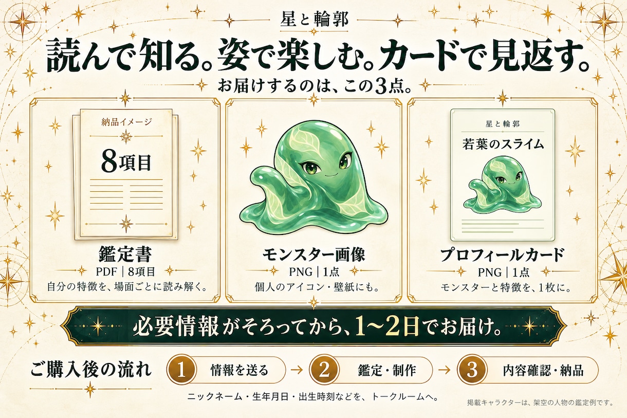 あなたの個性から独自のモンスターを発見します 算命学・四柱推命など5つの占術で、個性を読む イメージ4