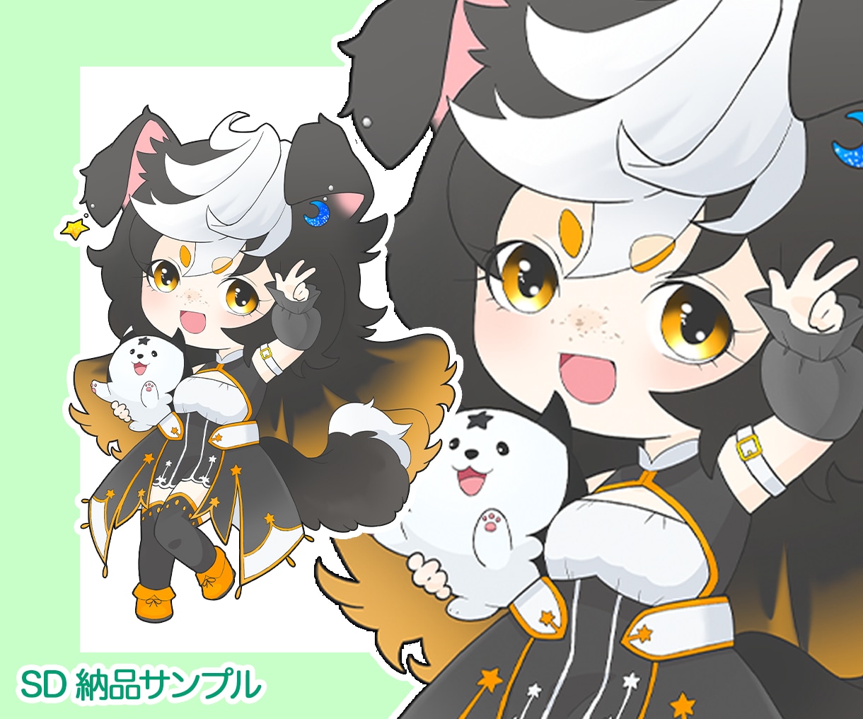 デフォルメイラスト(SD)描きます Vtuber様、三次元様、IRIAMなどで使えるミニキャラ！ イメージ3
