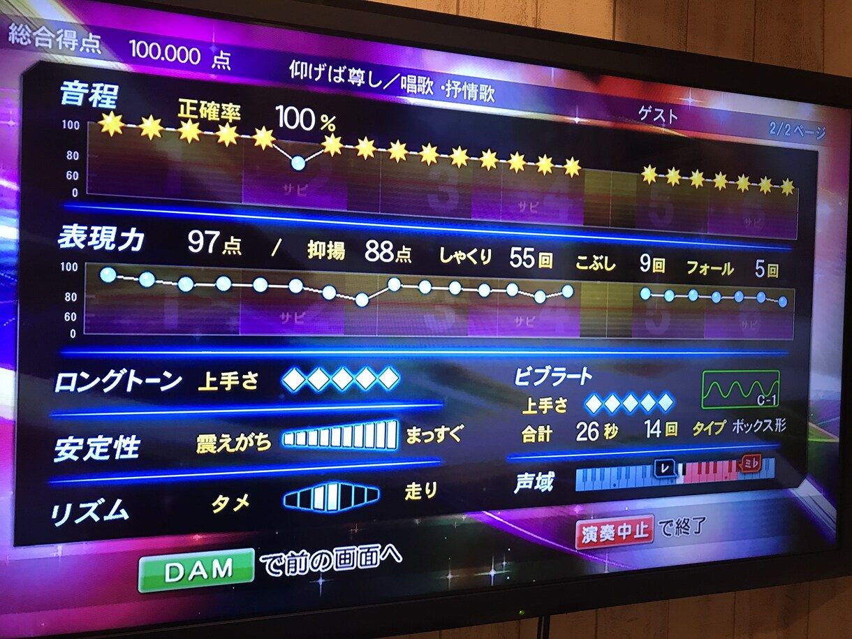 カラオケ採点で周りの人より点数取れる方法教えます DAMの採点で(テレビなどで使われている)の点数アップ イメージ4