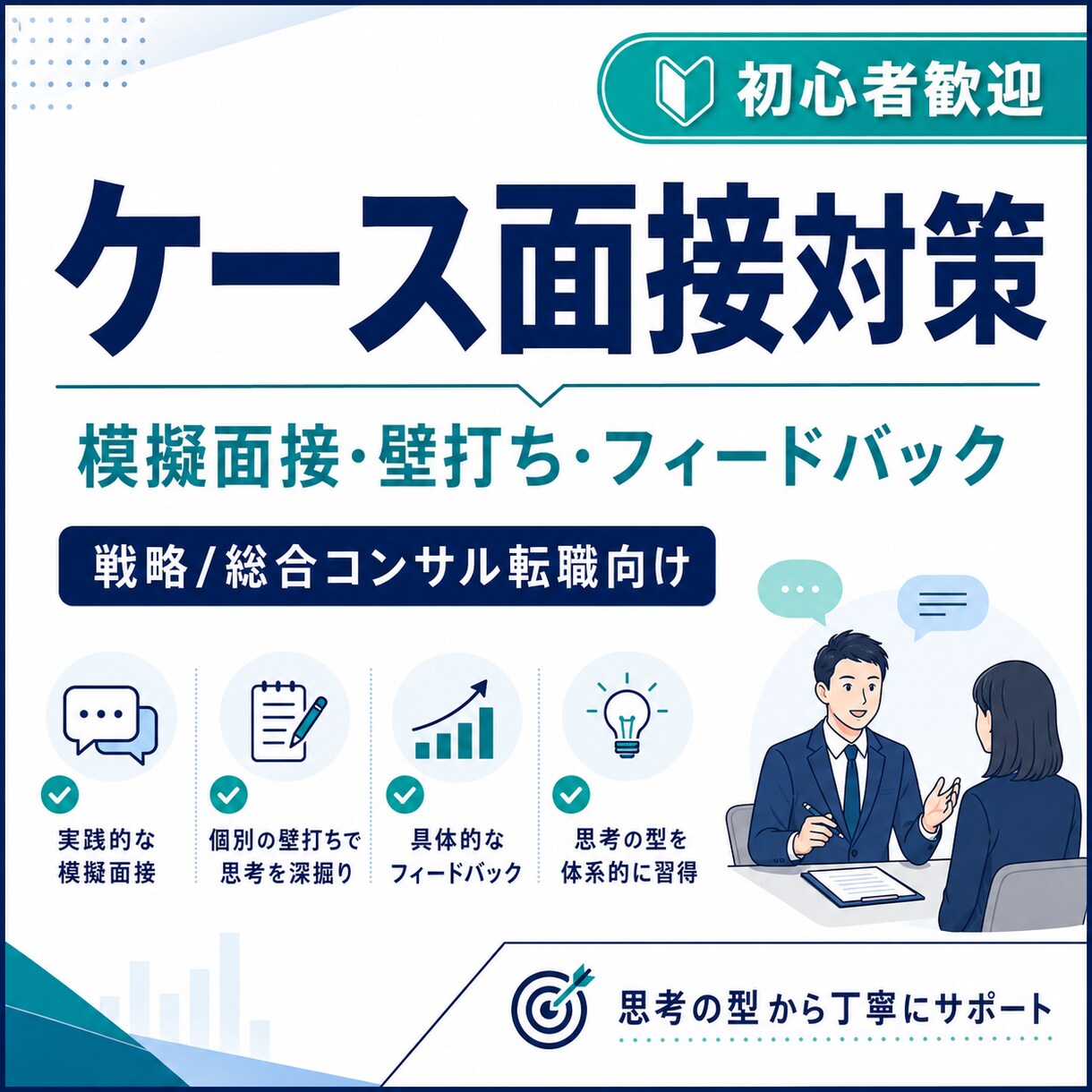 元外資系戦略コンサルによるケース面接練習します ケース面接を指導します。初学者歓迎！ イメージ1